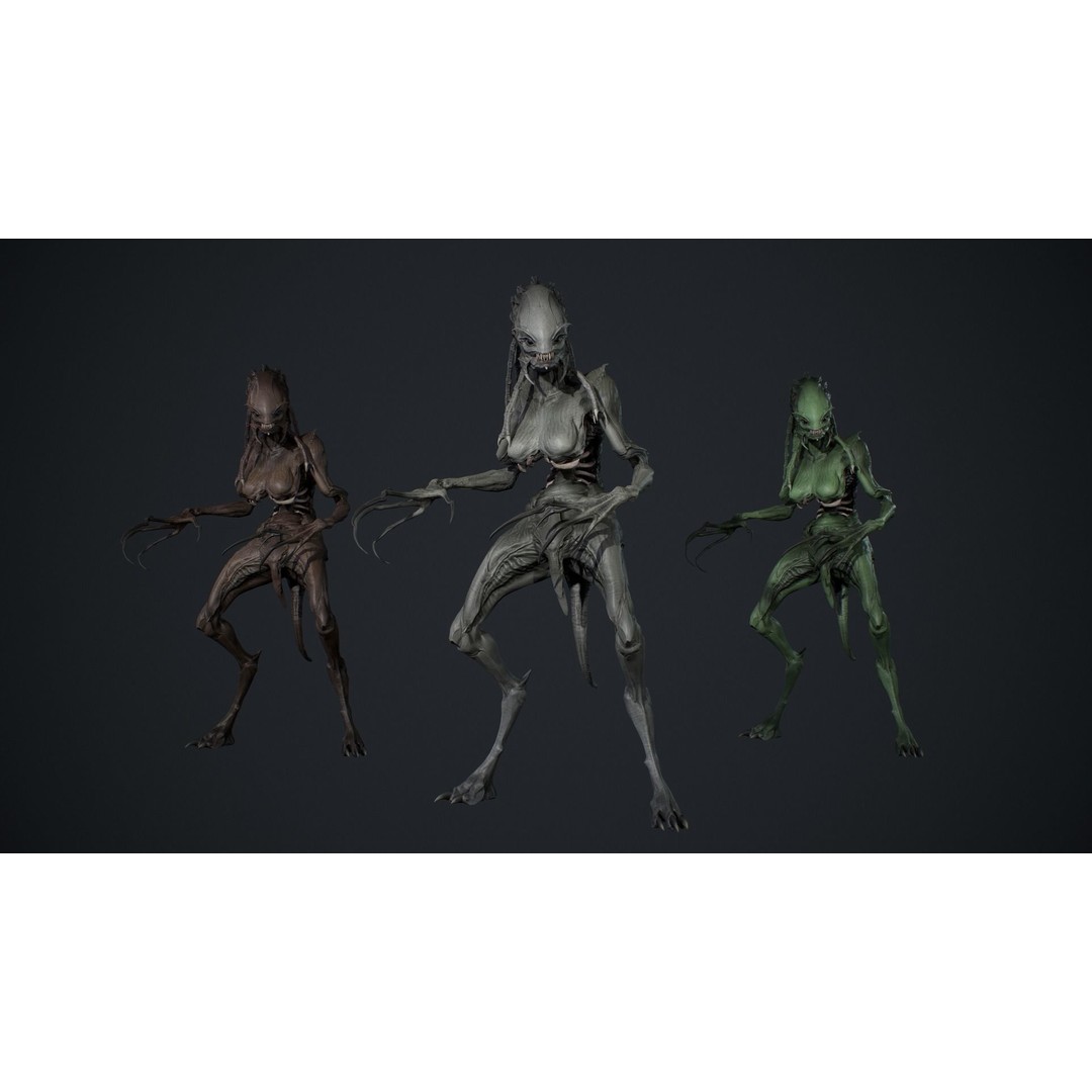 Monster 8 3D Model – Low Poly Rigged Character for Games - View 4