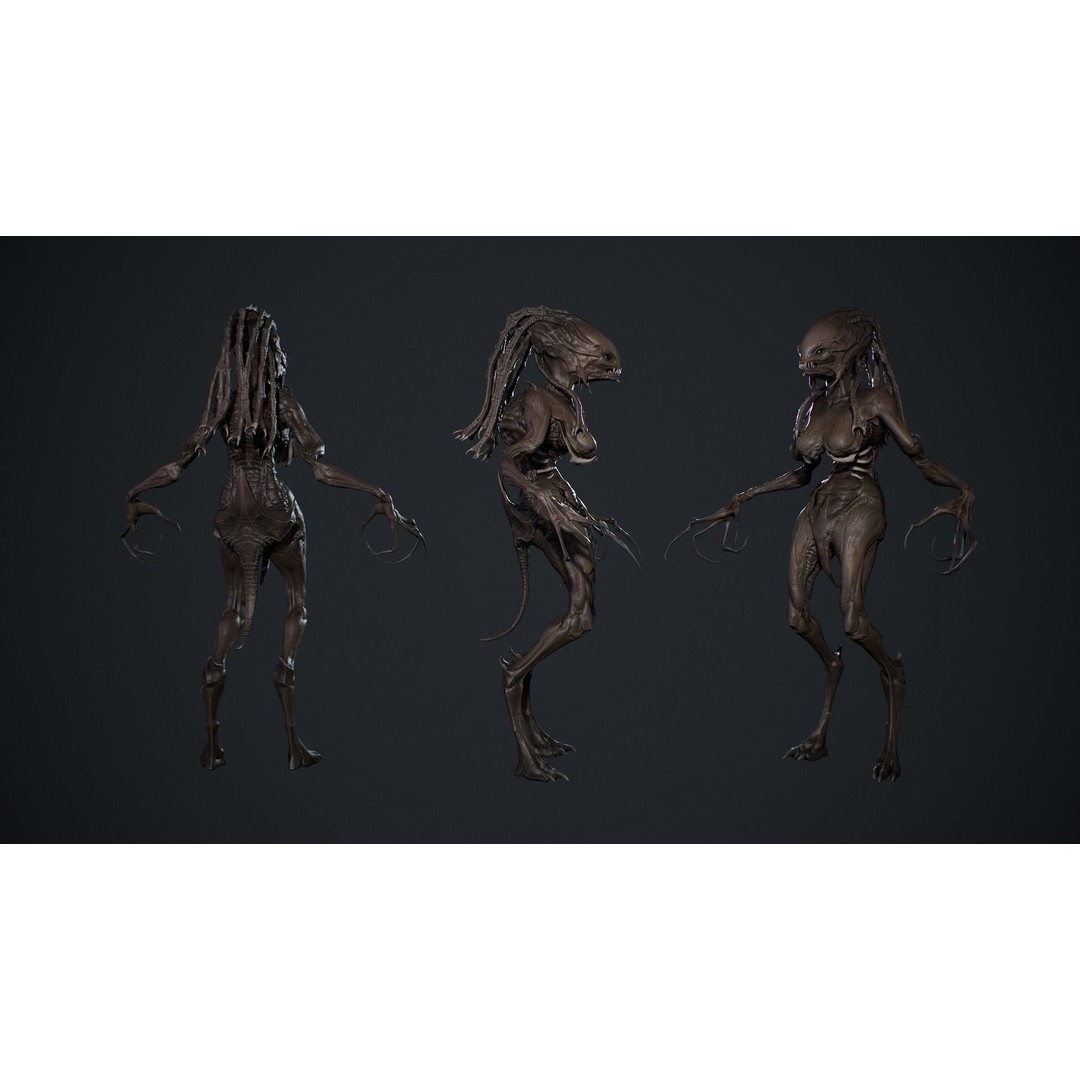 Monster 8 3D Model – Low Poly Rigged Character for Games - View 6