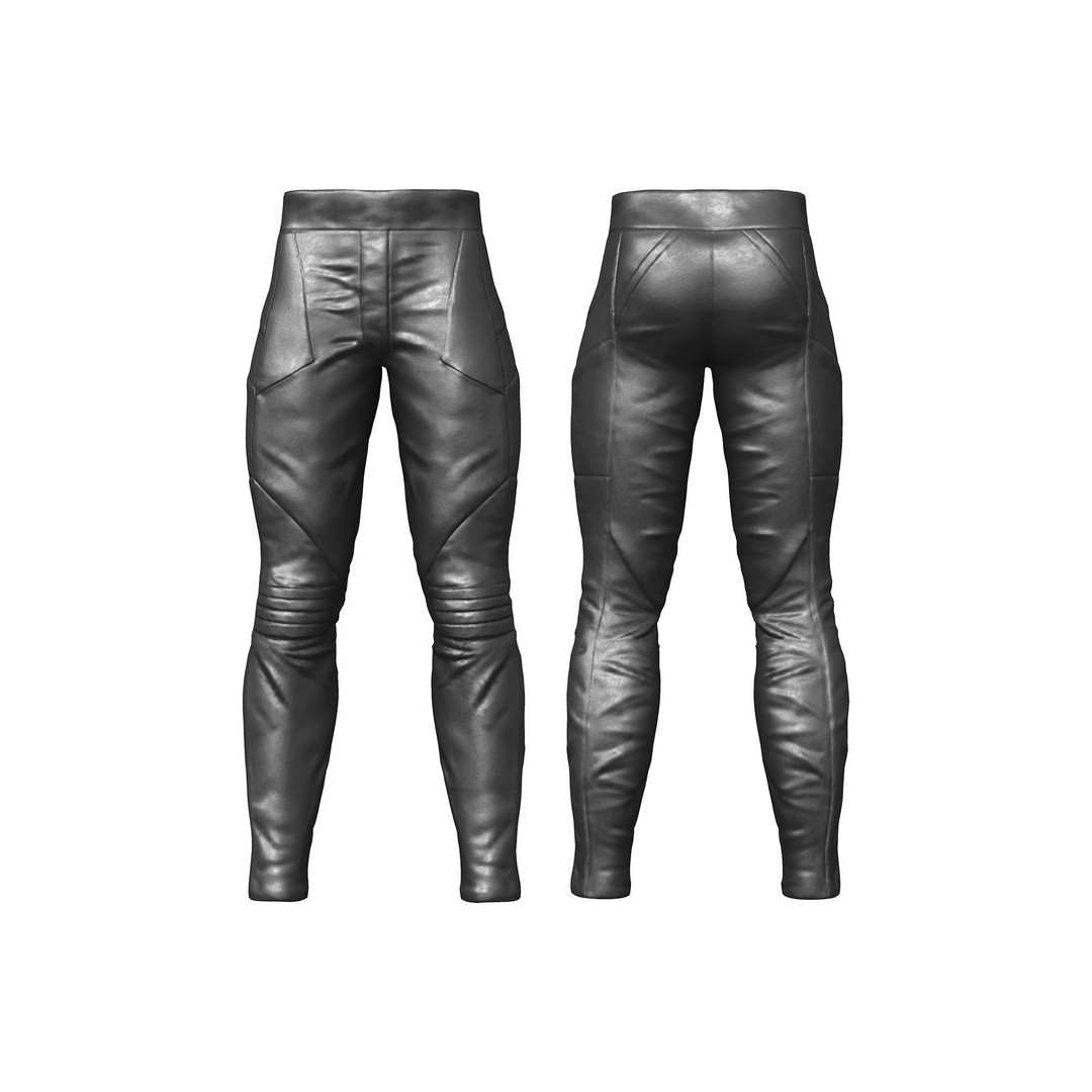 Male Black Leather Futuristic Dystopian Rider Outfit 3D Model – Low Poly Game Asset, FBX - View 5
