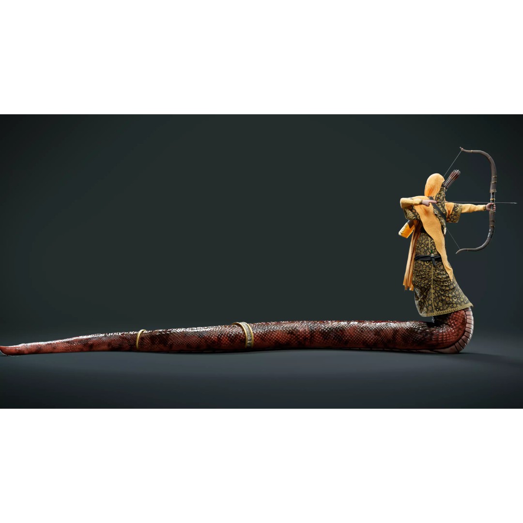 Snake Archer Girl 3D Model – Low Poly Animated Character, FBX - View 10