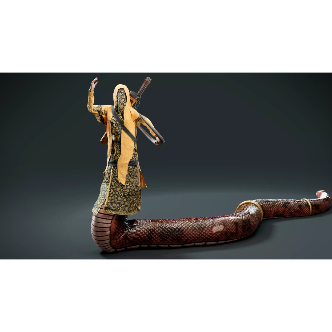 Snake Archer Girl 3D Model – Low Poly Animated Character, FBX - View 11