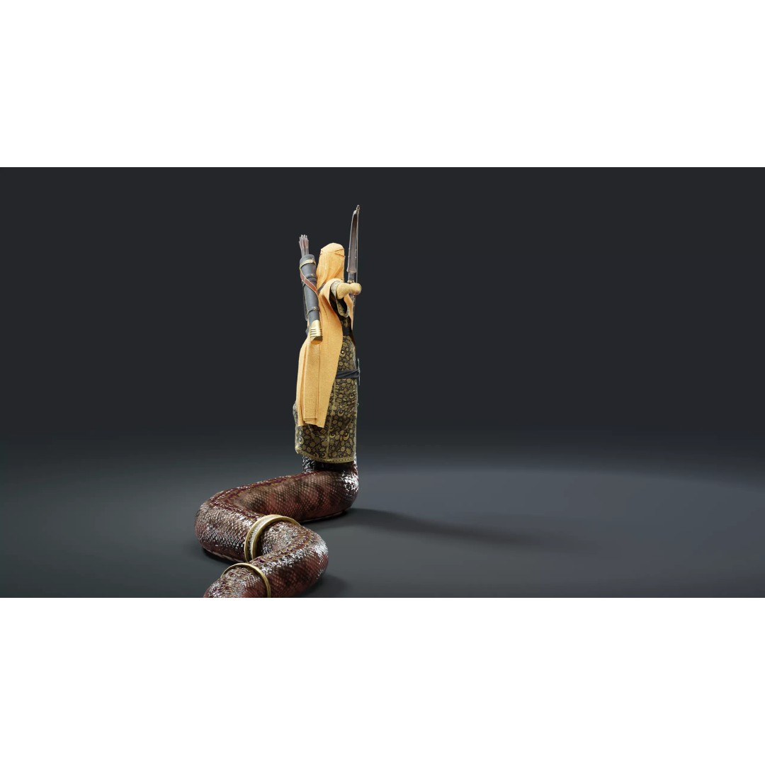 Snake Archer Girl 3D Model – Low Poly Animated Character, FBX - View 22