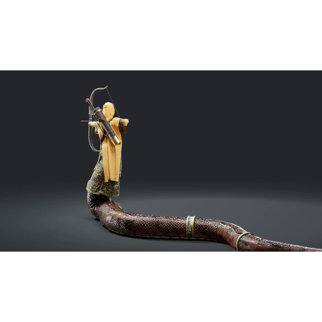 Snake Archer Girl 3D Model – Low Poly Animated Character, FBX - View 24