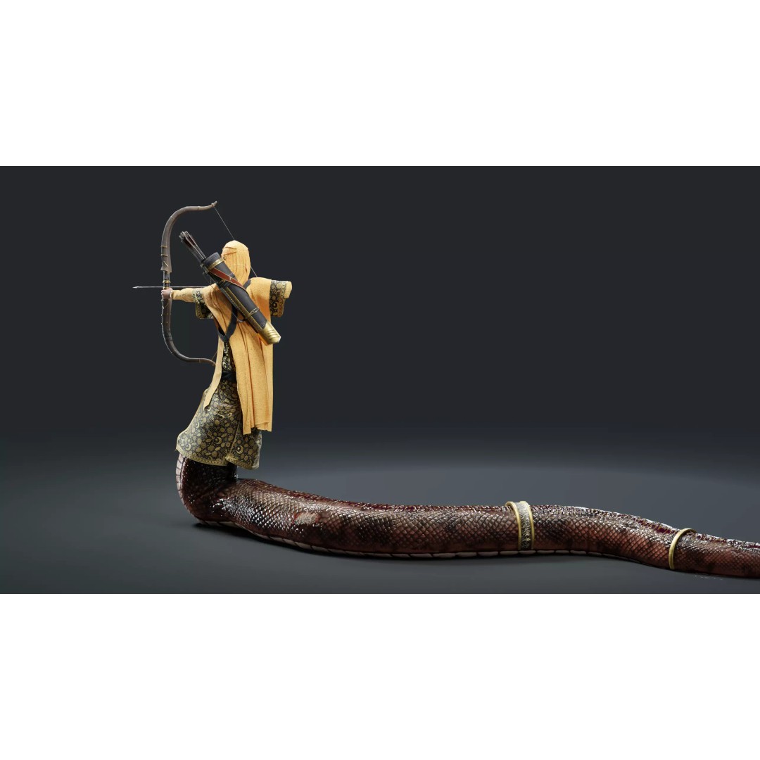 Snake Archer Girl 3D Model – Low Poly Animated Character, FBX - View 25