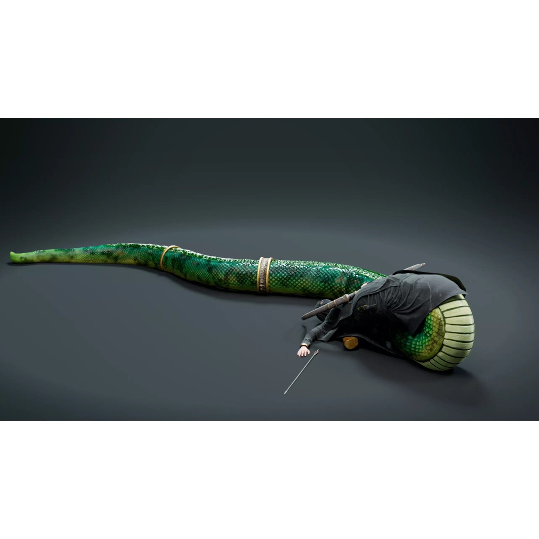 Snake Archer Girl 3D Model – Low Poly Animated Character, FBX - View 7