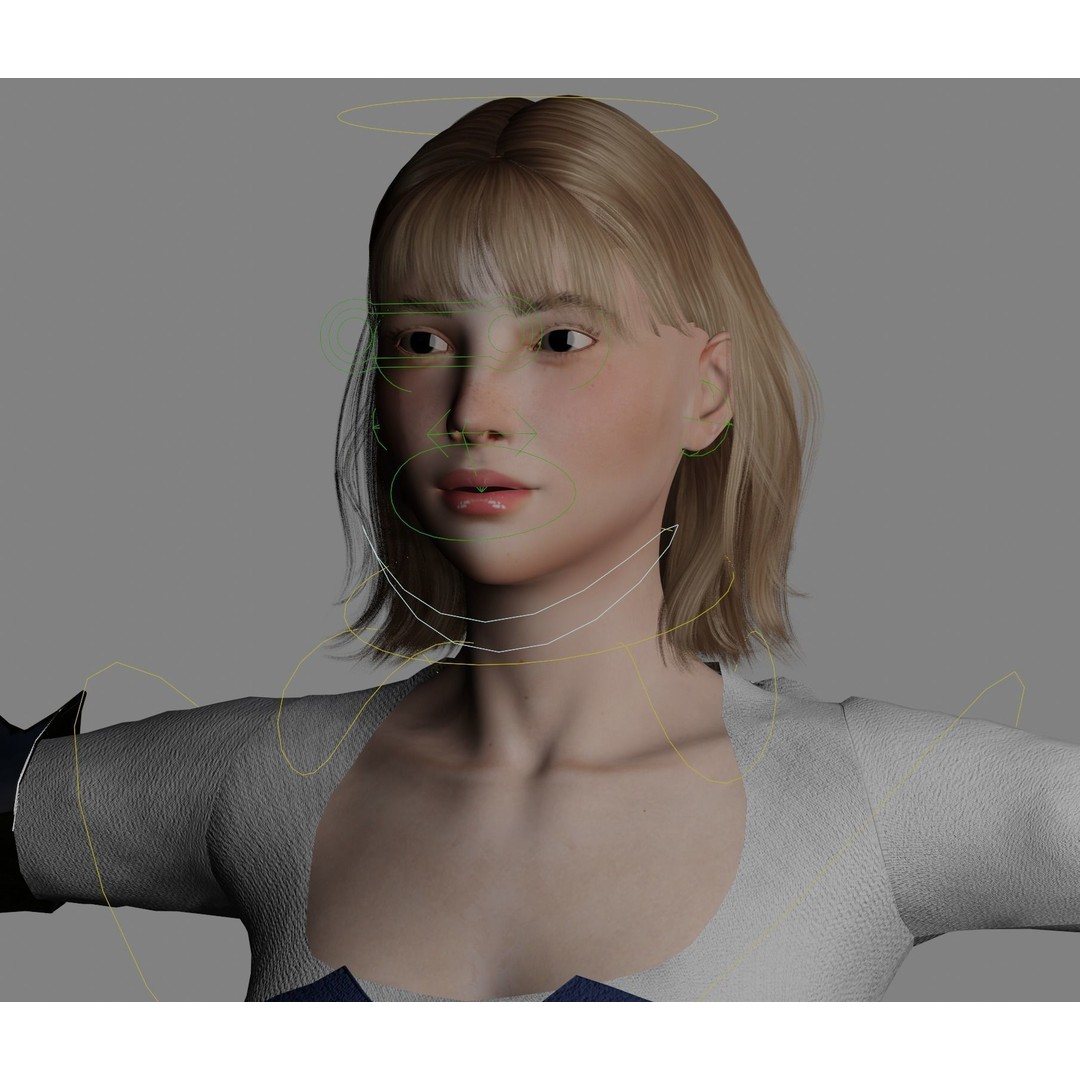 Warrior Woman 3D Model – Low Poly Game Ready Character, FBX, PBR - View 5