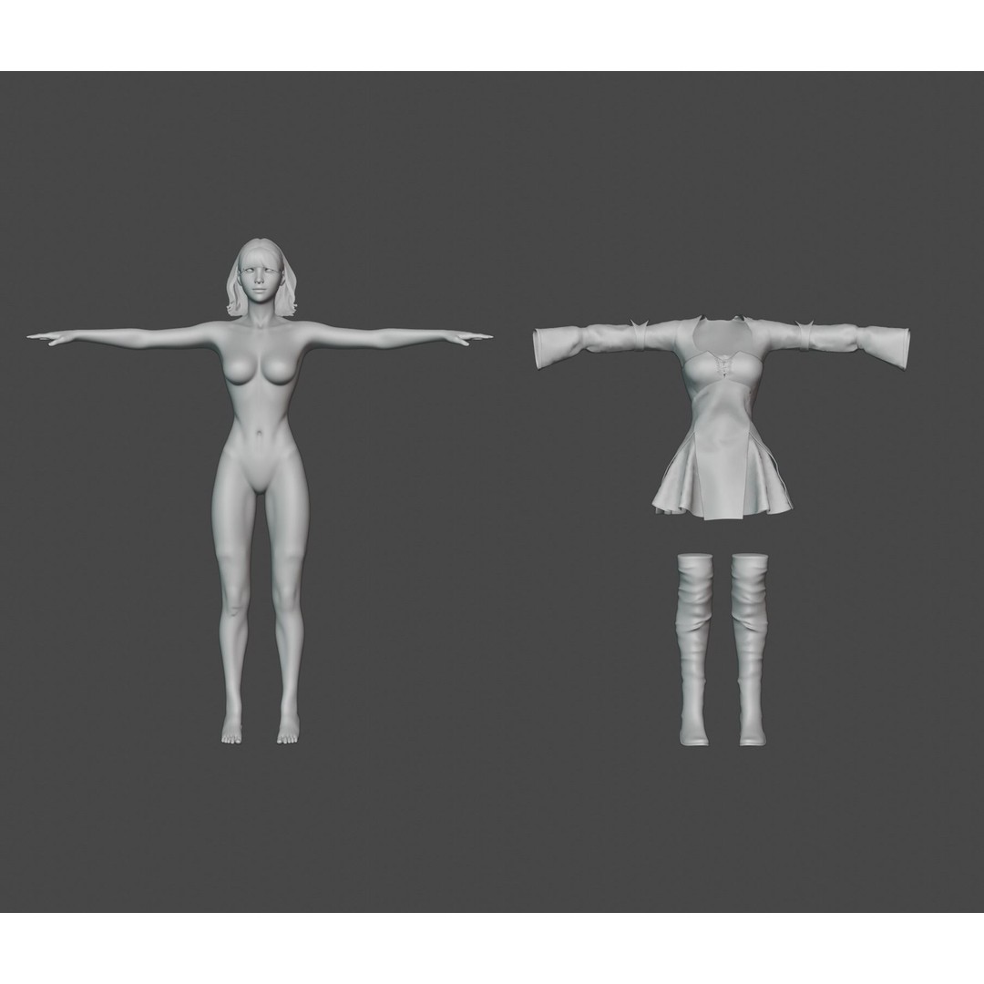 Warrior Woman 3D Model – Low Poly Game Ready Character, FBX, PBR - View 6