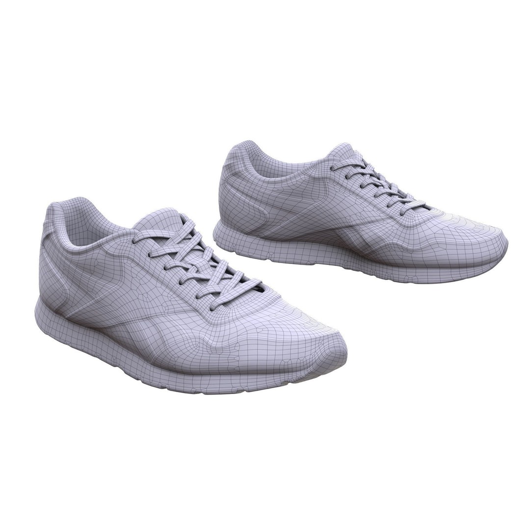 Shoes 3D Model – Low Poly Rigged Footwear for Games, FBX, Blender