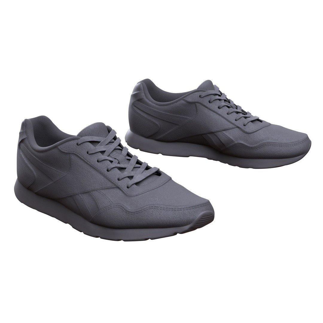 Shoes 3D Model – Low Poly Rigged Footwear for Games, FBX, Blender - View 3