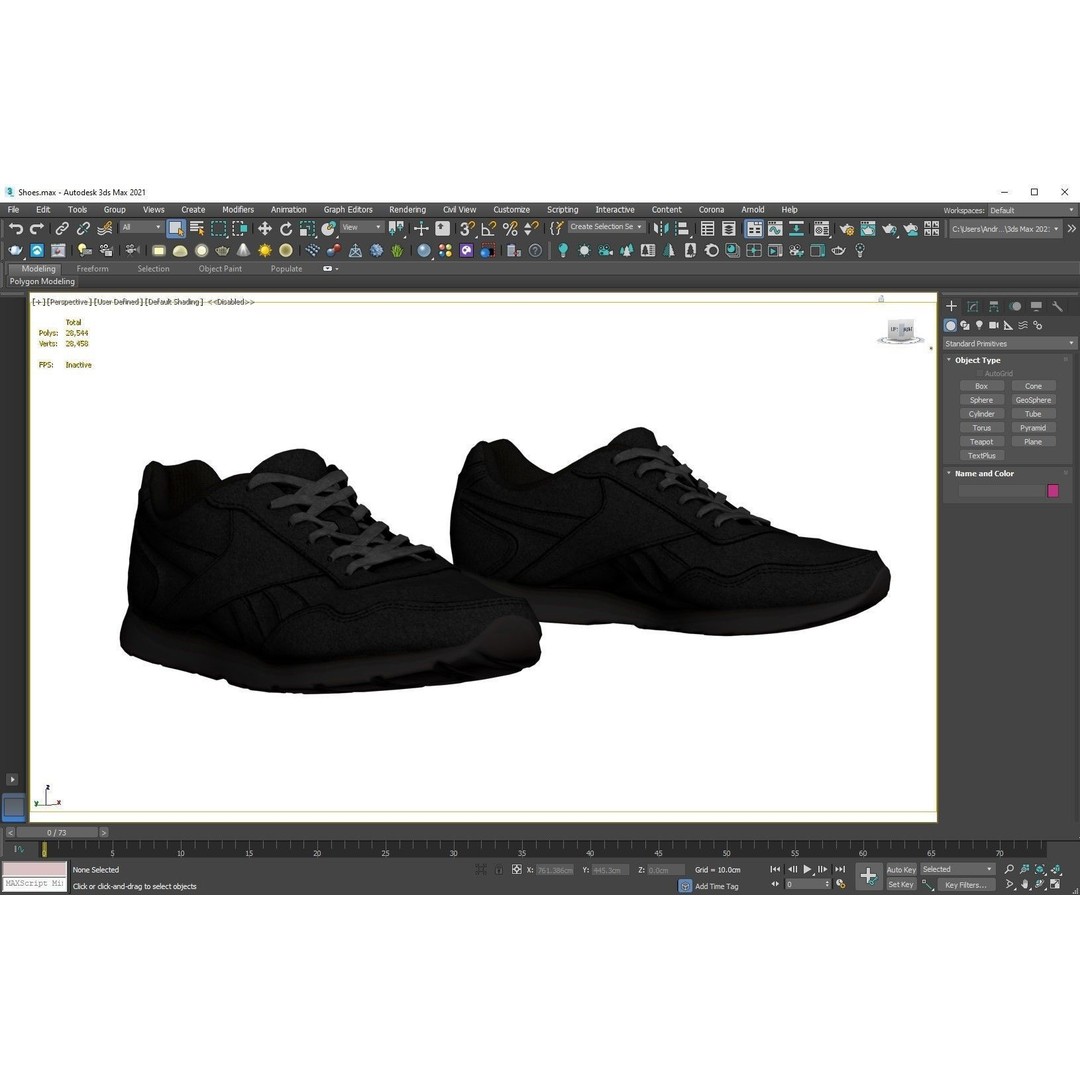 Shoes 3D Model – Low Poly Rigged Footwear for Games, FBX, Blender - View 4