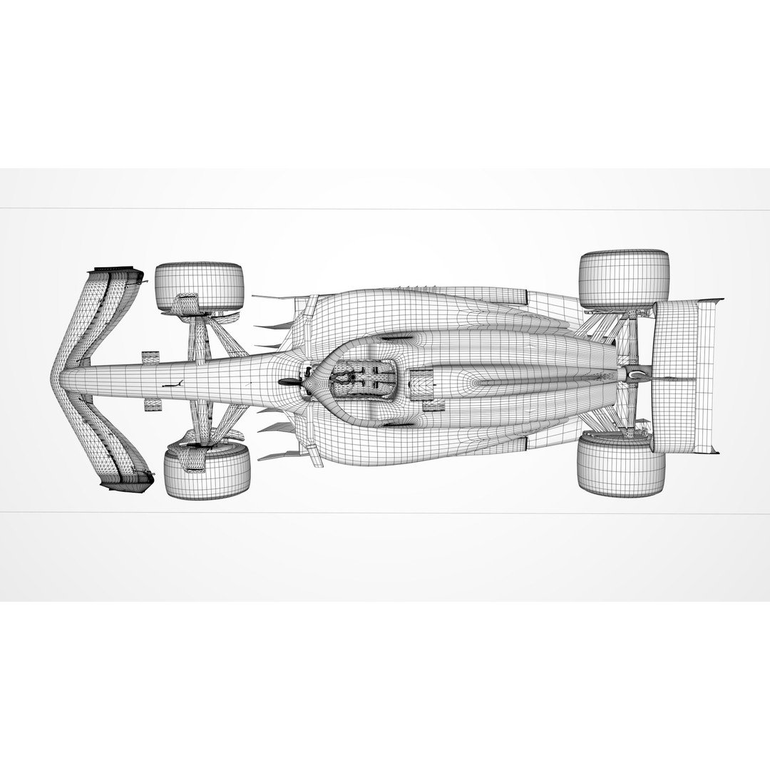 Mercedes W16 3D Model – Low Poly Racing Car, FBX, Game Ready - View 9