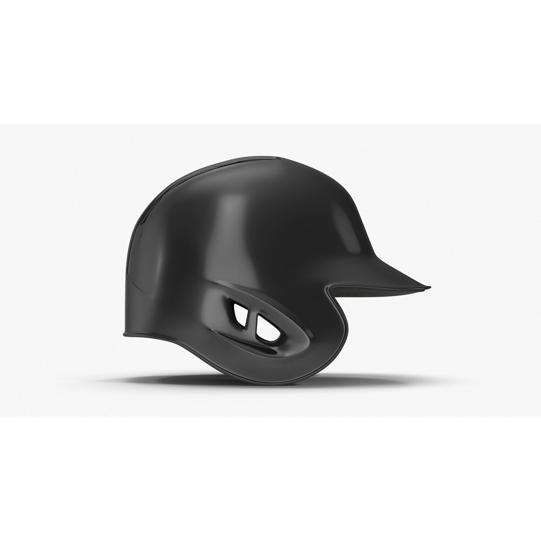Baseball Helmet 3D Model – Low Poly Black Safety Gear, FBX - View 11