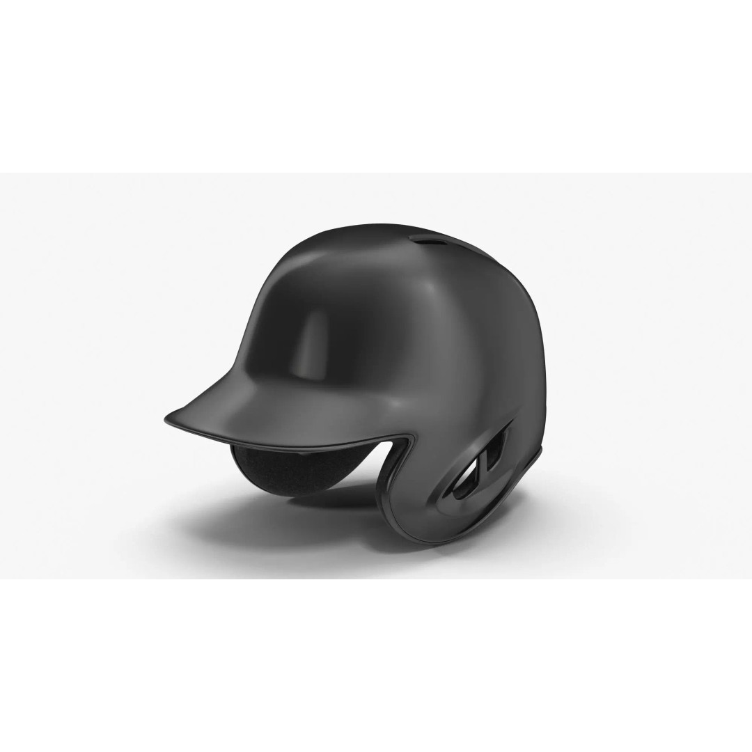Baseball Helmet 3D Model – Low Poly Black Safety Gear, FBX - View 2