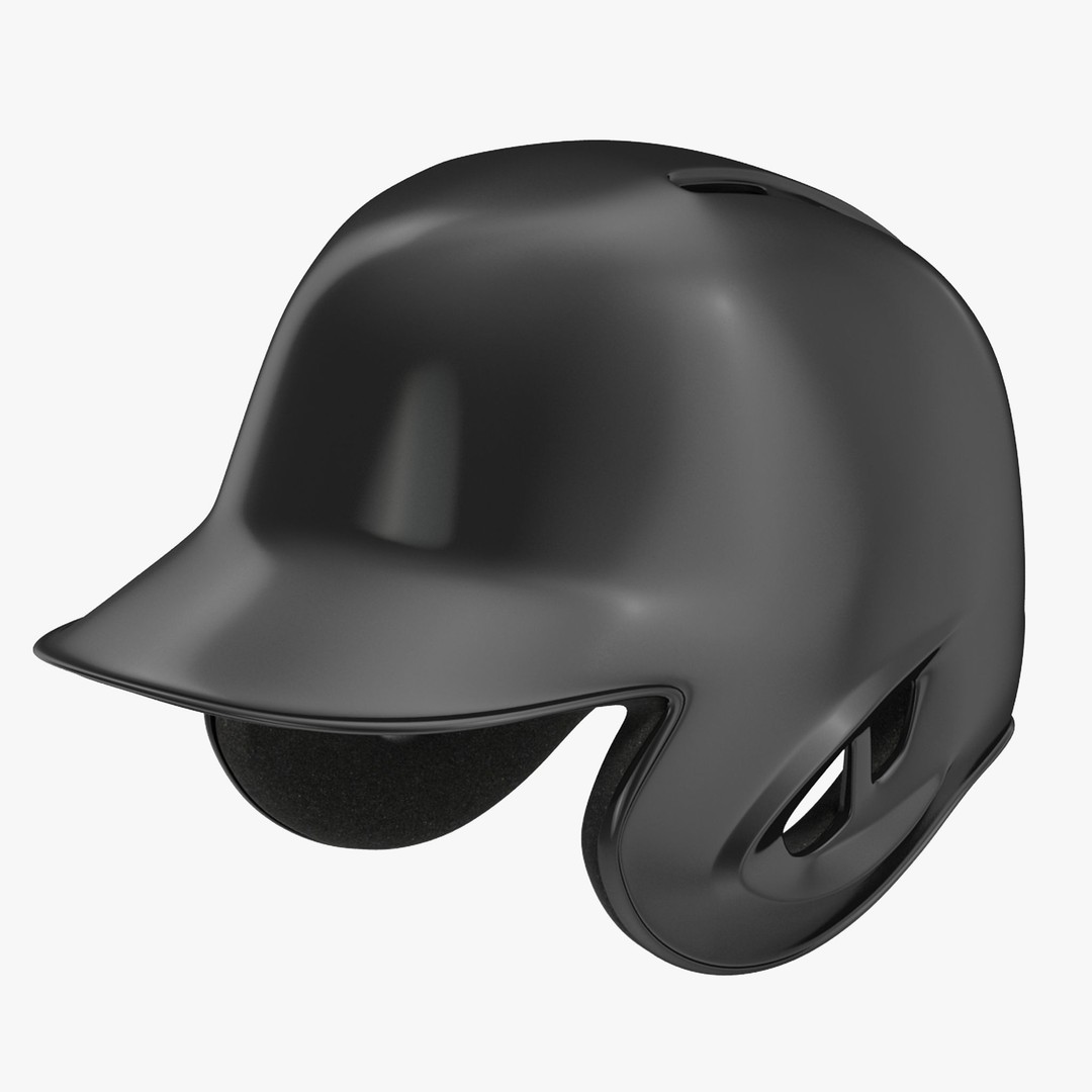 Baseball Helmet 3D Model – Low Poly Black Safety Gear, FBX - View 22