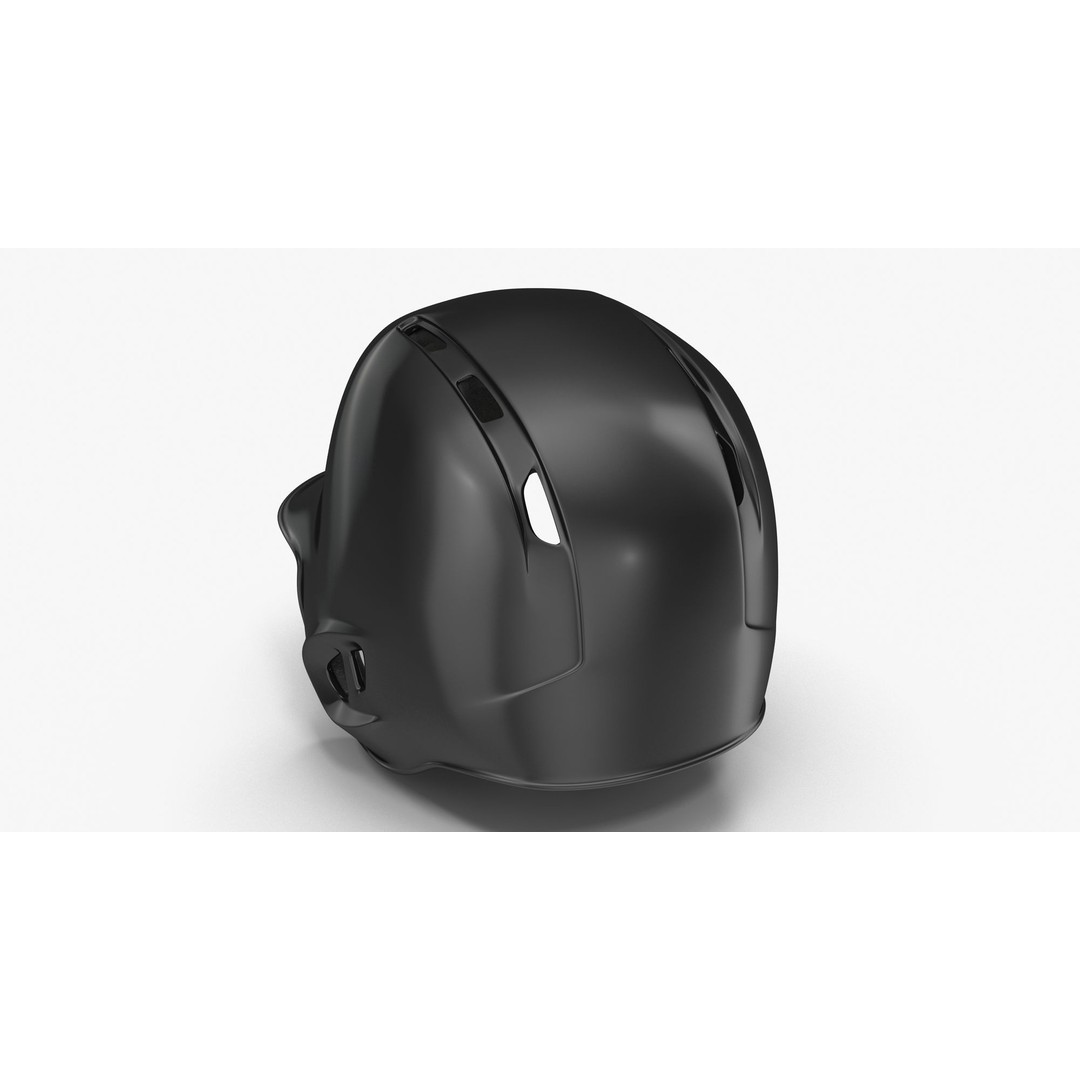 Baseball Helmet 3D Model – Low Poly Black Safety Gear, FBX - View 5