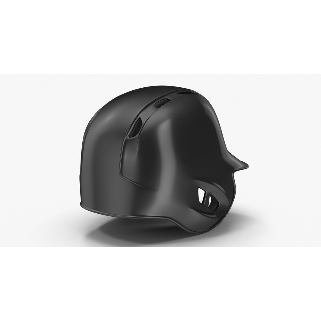 Baseball Helmet 3D Model – Low Poly Black Safety Gear, FBX - View 8