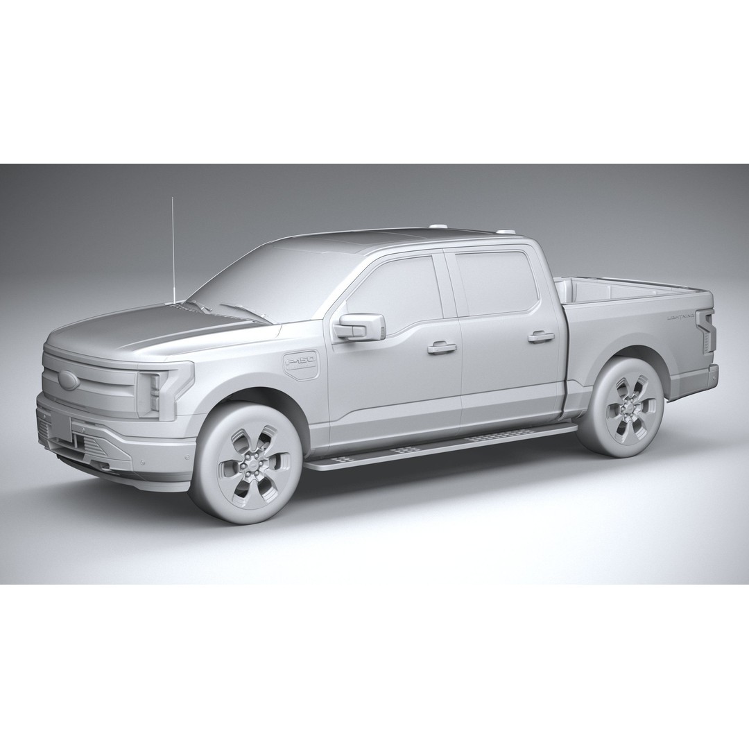 F150 Lightning 2022 3D Model – High Poly Game Asset, FBX, OBJ, 3dsmax - View 21