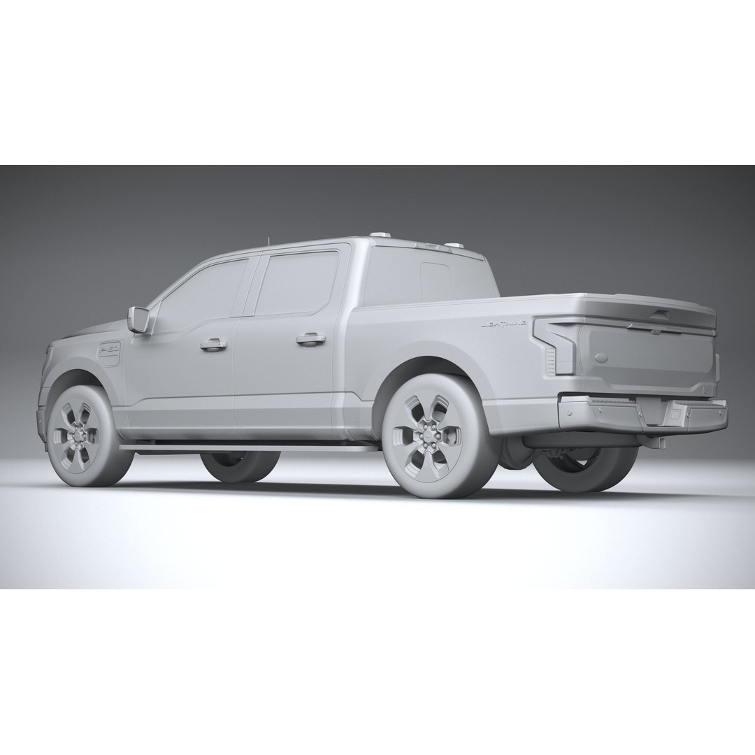 F150 Lightning 2022 3D Model – High Poly Game Asset, FBX, OBJ, 3dsmax - View 23