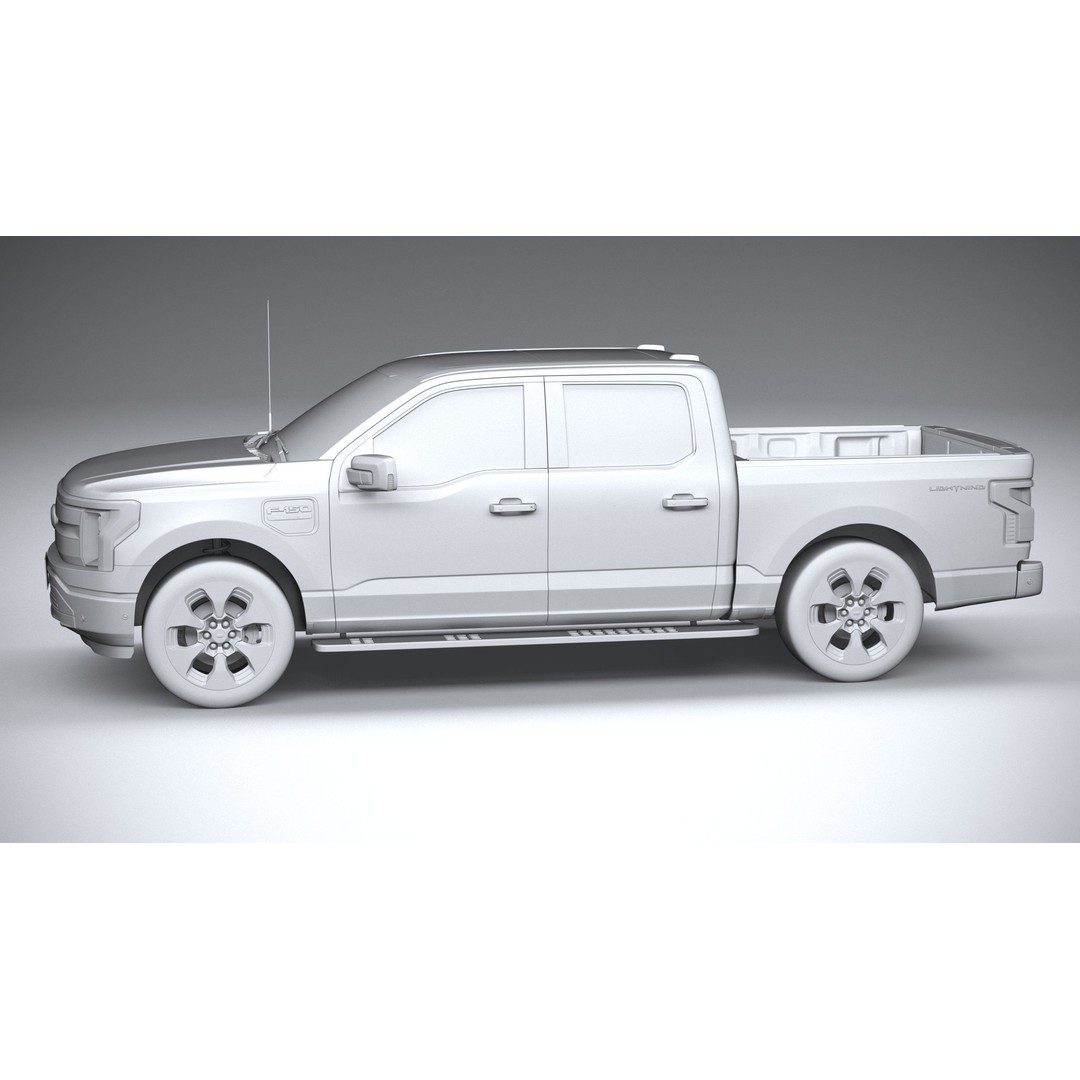 F150 Lightning 2022 3D Model – High Poly Game Asset, FBX, OBJ, 3dsmax - View 24