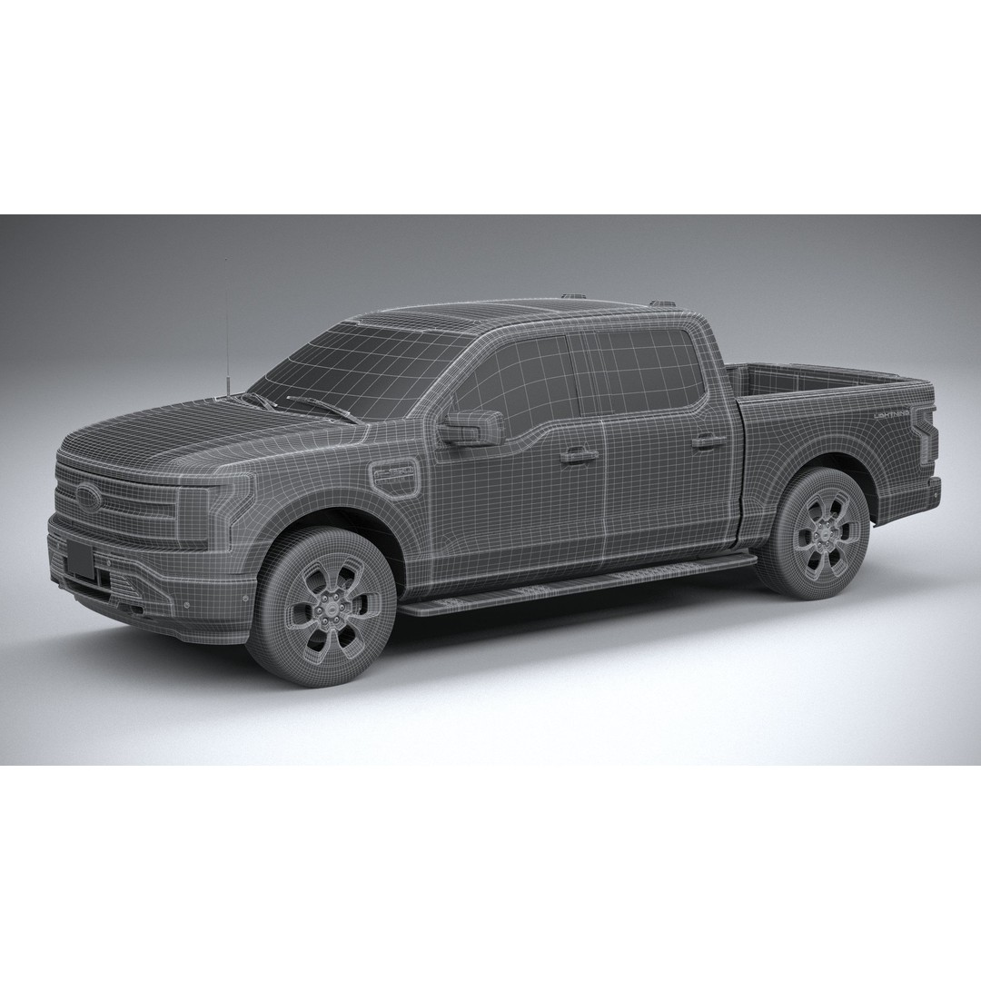 F150 Lightning 2022 3D Model – High Poly Game Asset, FBX, OBJ, 3dsmax - View 30