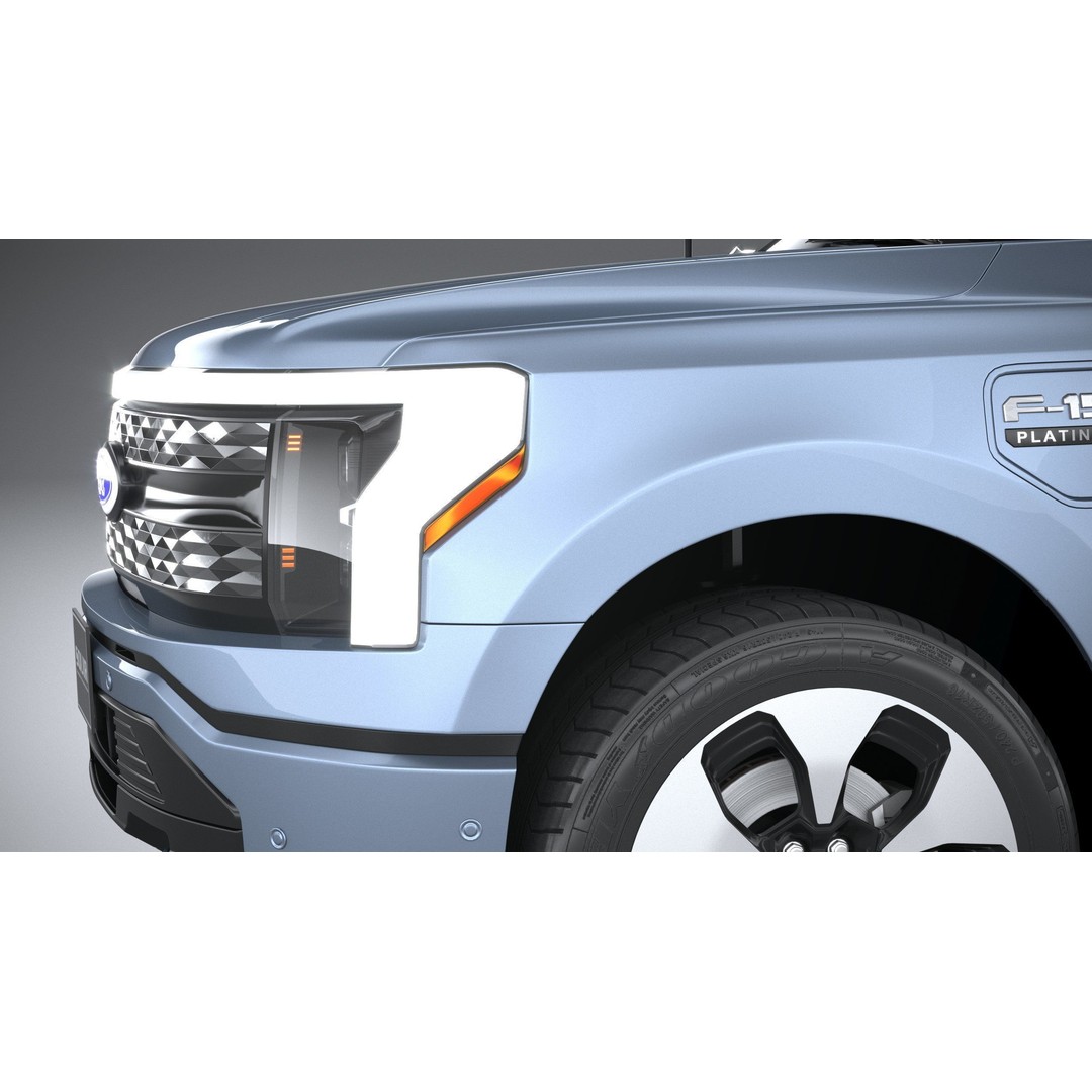 F150 Lightning 2022 3D Model – High Poly Game Asset, FBX, OBJ, 3dsmax - View 5