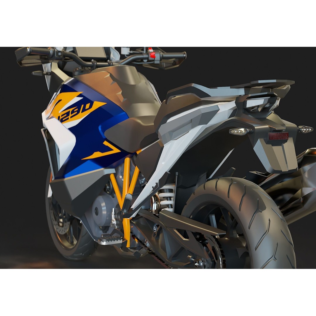 KTM 1290 Super Adventure 2021 3D Model – Detailed Base Mesh for Customization