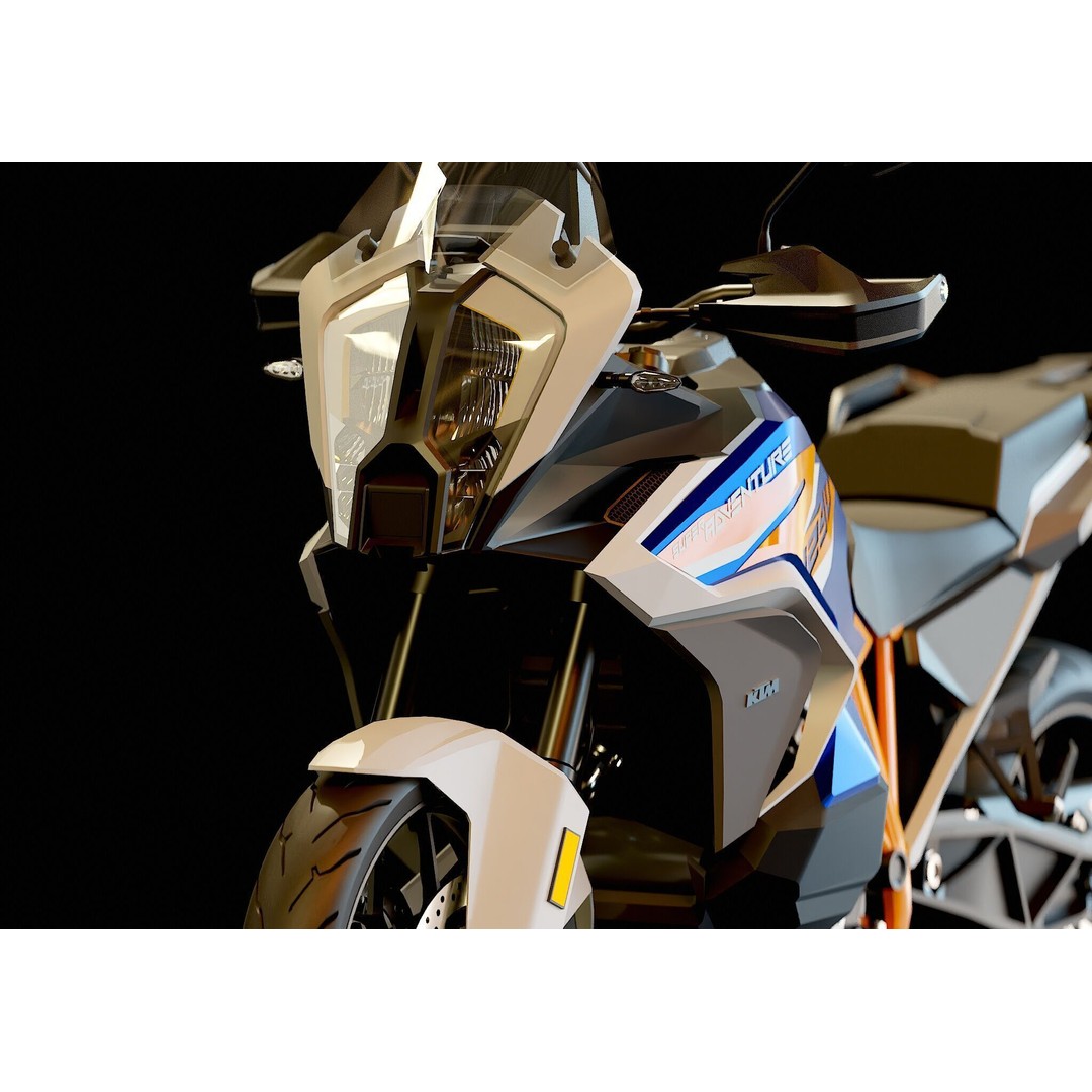 KTM 1290 Super Adventure 2021 3D Model – Detailed Base Mesh for Customization - View 10