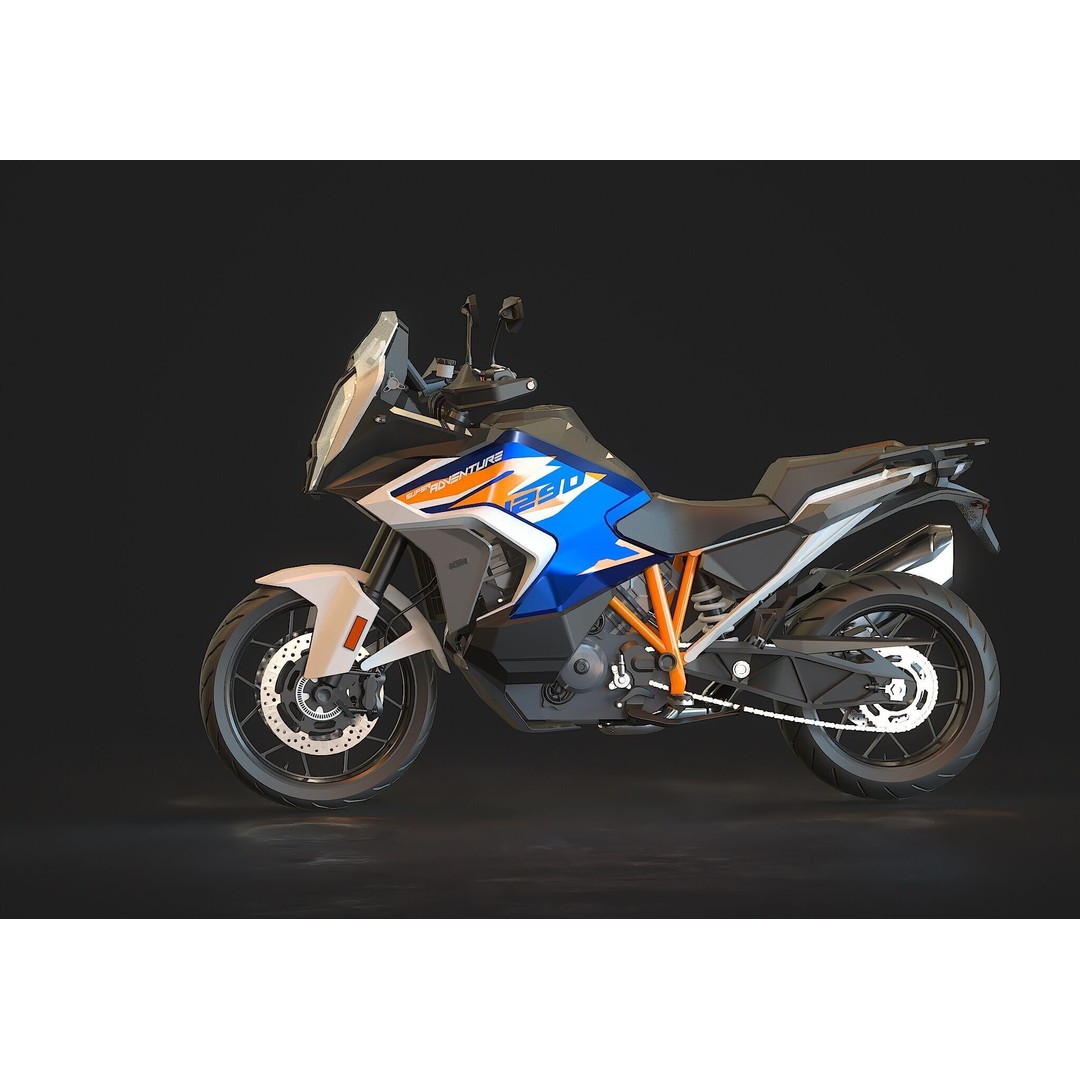 KTM 1290 Super Adventure 2021 3D Model – Detailed Base Mesh for Customization - View 3