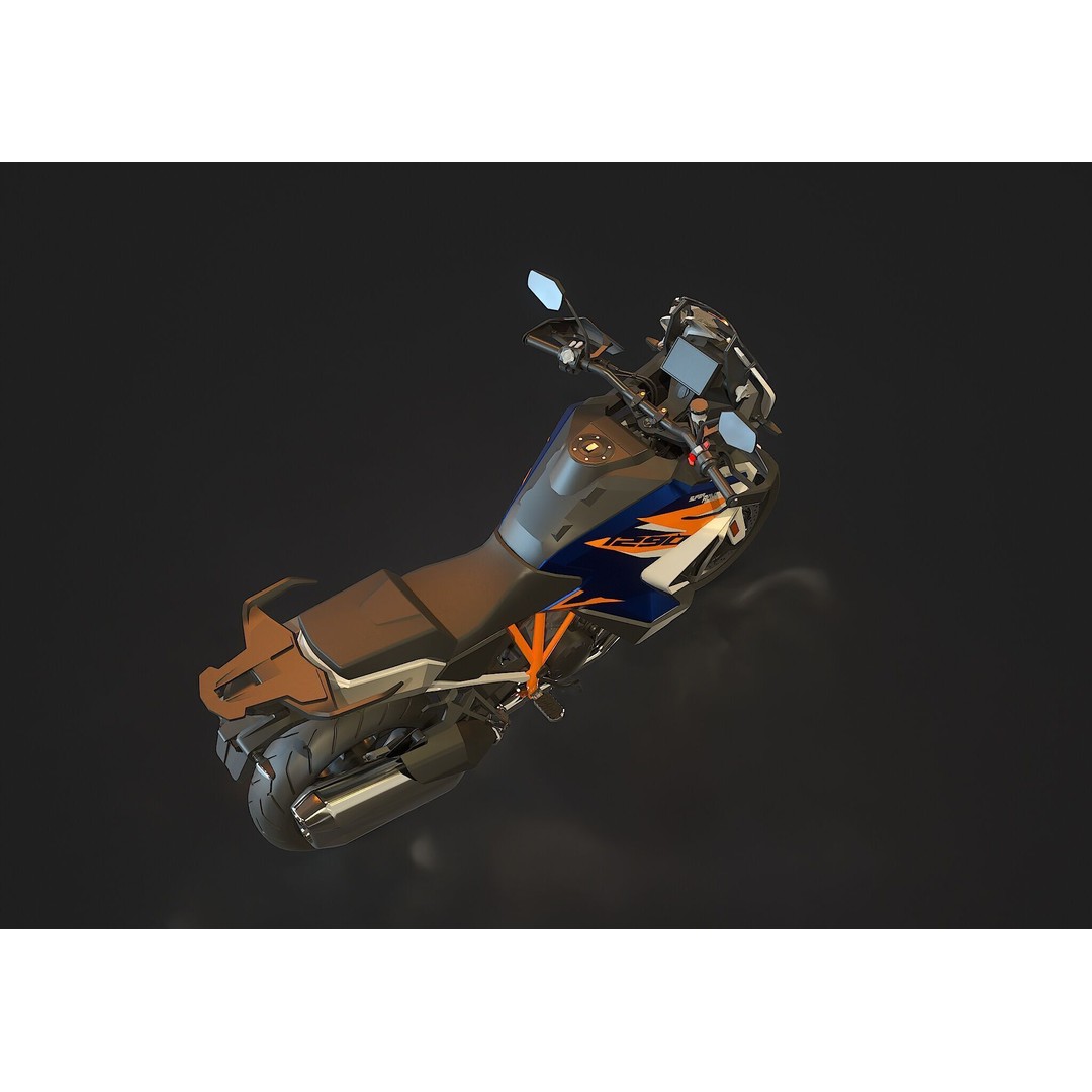 KTM 1290 Super Adventure 2021 3D Model – Detailed Base Mesh for Customization - View 4