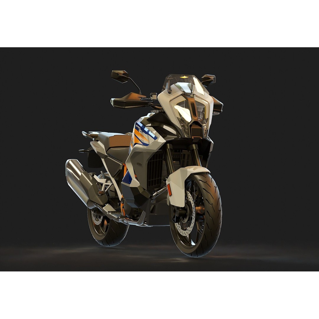 KTM 1290 Super Adventure 2021 3D Model – Detailed Base Mesh for Customization - View 8