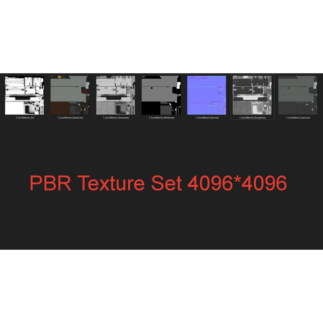 Scott Bench 3D Model – Low Poly PBR Game Asset, FBX, Blender