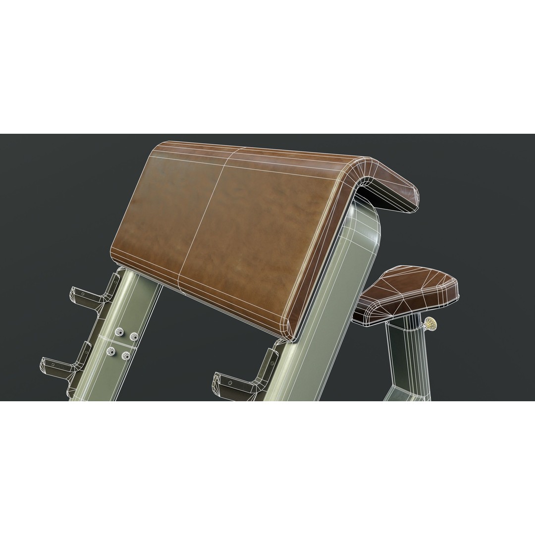 Scott Bench 3D Model – Low Poly PBR Game Asset, FBX, Blender - View 12