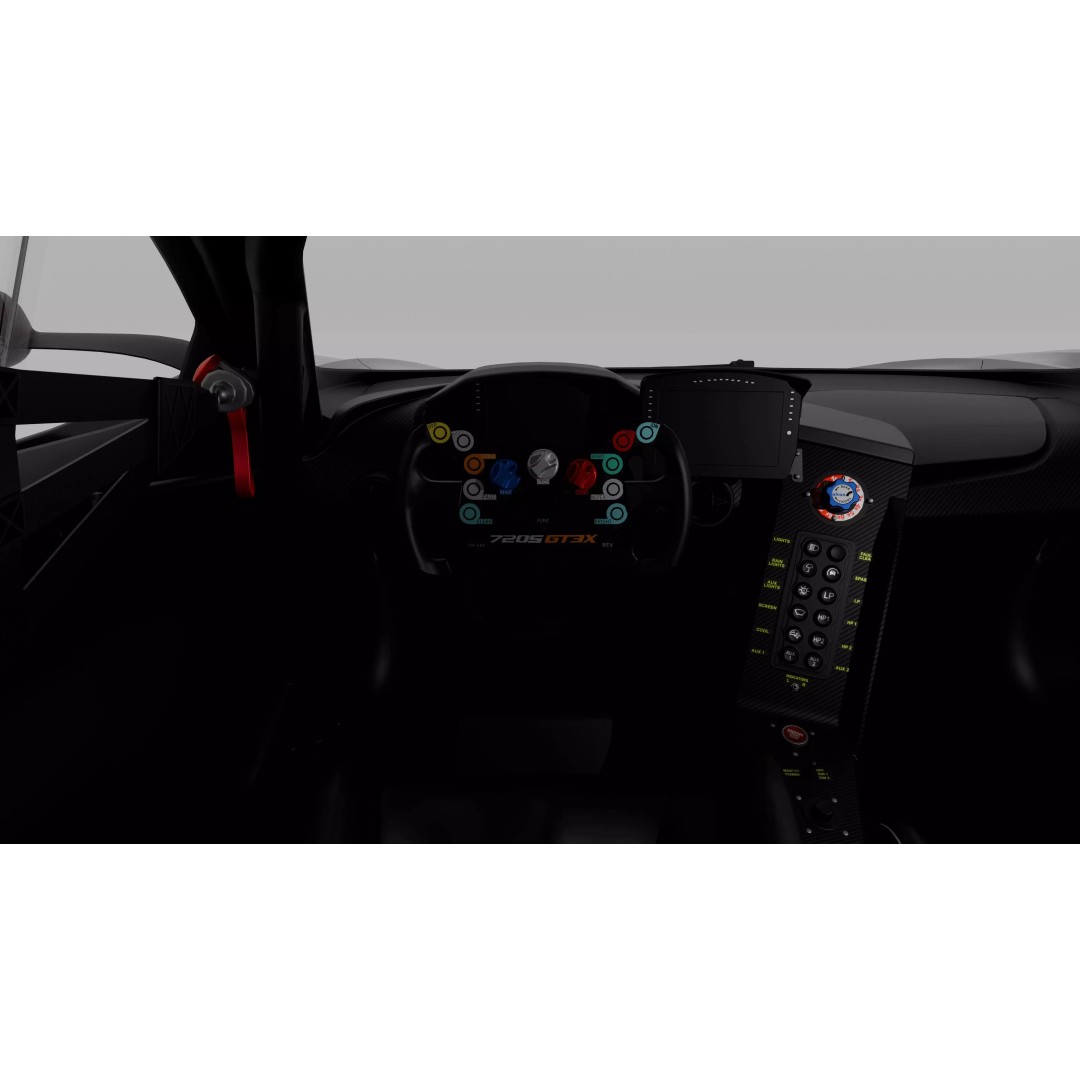 McLaren 720S GT3X 3D Model – High Poly Racing Car with PBR Textures, FBX/OBJ - View 12