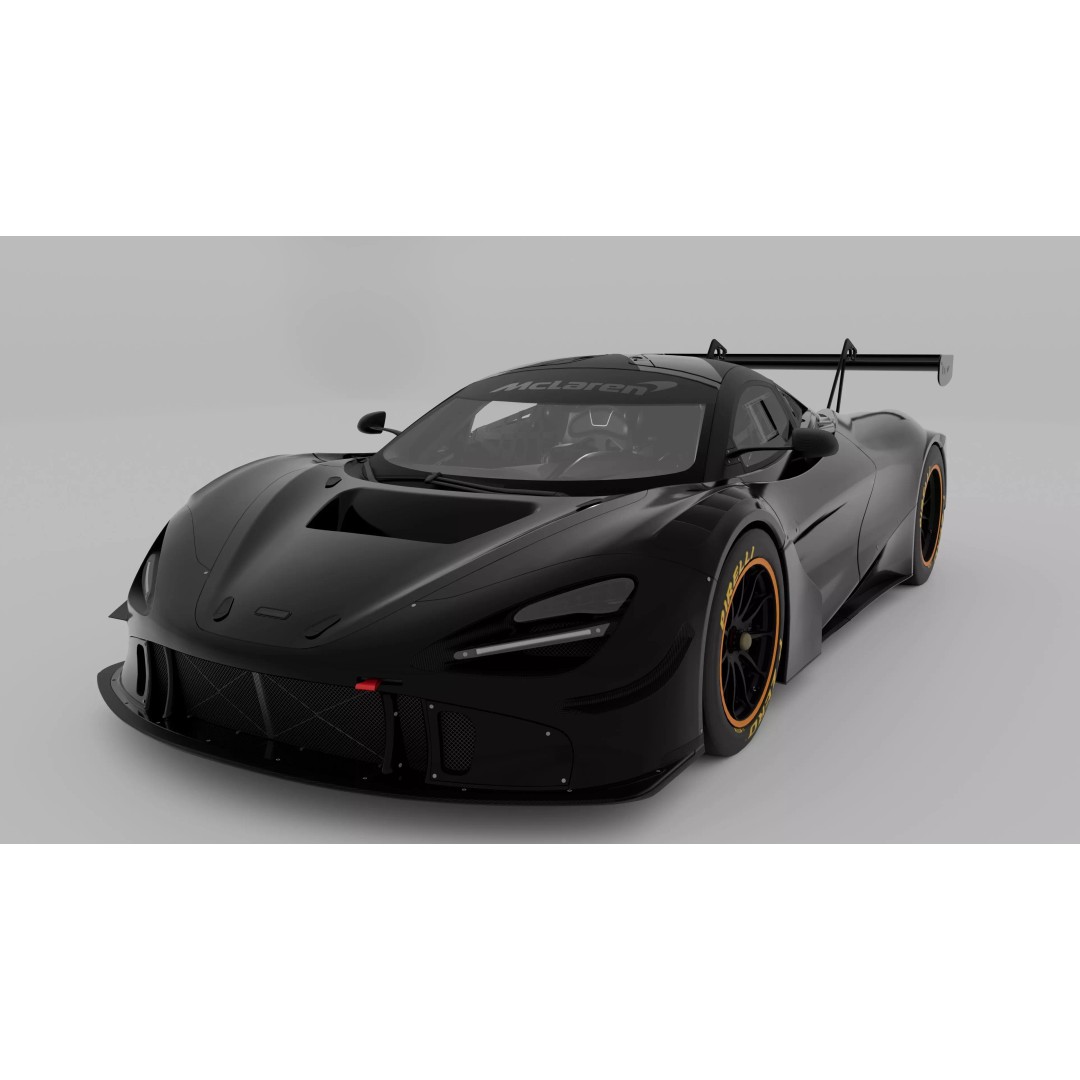 McLaren 720S GT3X 3D Model – High Poly Racing Car with PBR Textures, FBX/OBJ - View 3