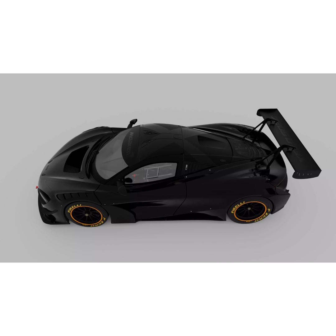 McLaren 720S GT3X 3D Model – High Poly Racing Car with PBR Textures, FBX/OBJ - View 6