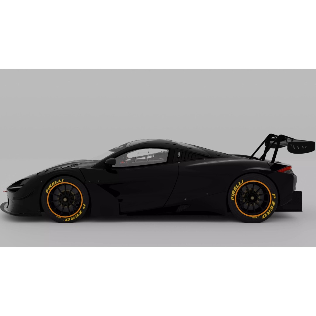 McLaren 720S GT3X 3D Model – High Poly Racing Car with PBR Textures, FBX/OBJ - View 7