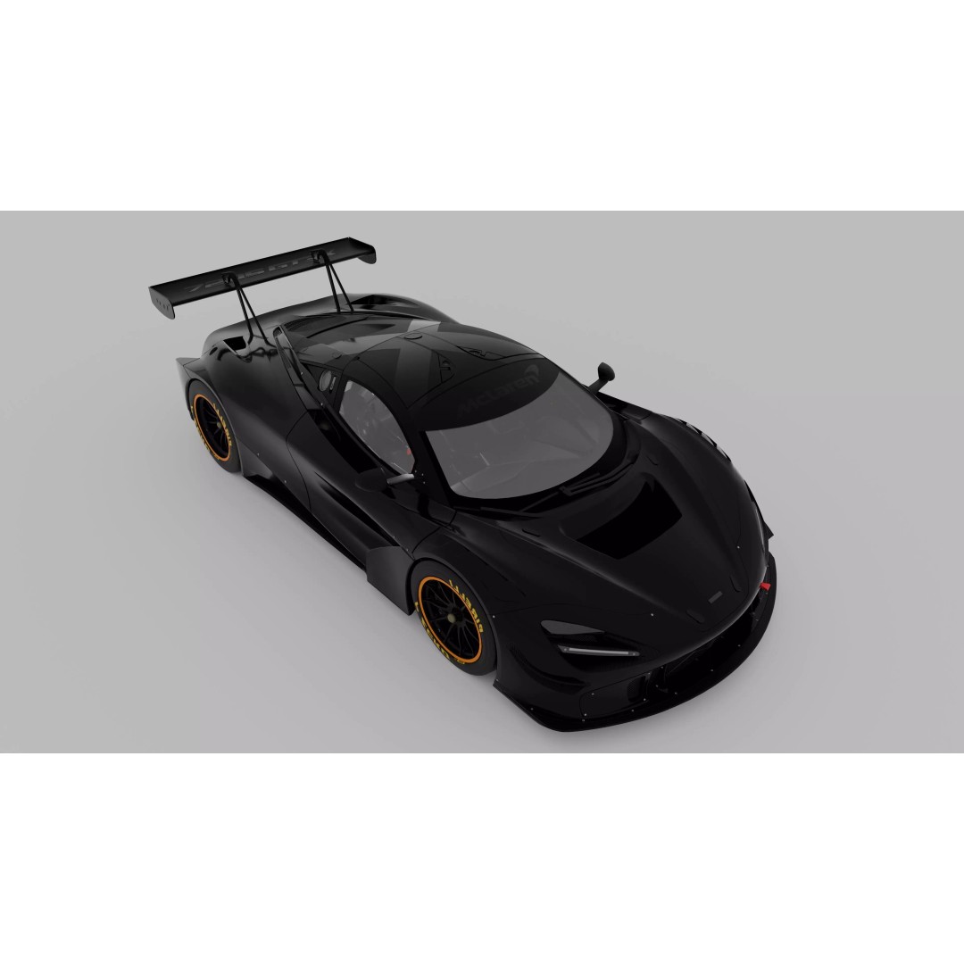 McLaren 720S GT3X 3D Model – High Poly Racing Car with PBR Textures, FBX/OBJ - View 8