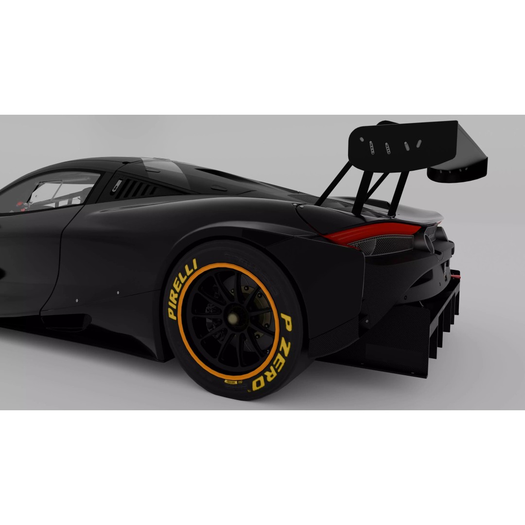 McLaren 720S GT3X 3D Model – High Poly Racing Car with PBR Textures, FBX/OBJ - View 9