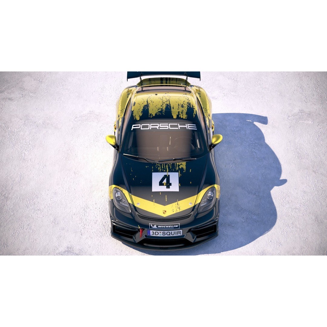 Porsche 718 Cayman GT4 Clubsport 2019 3D Model – High Poly Racing Asset, FBX - View 10
