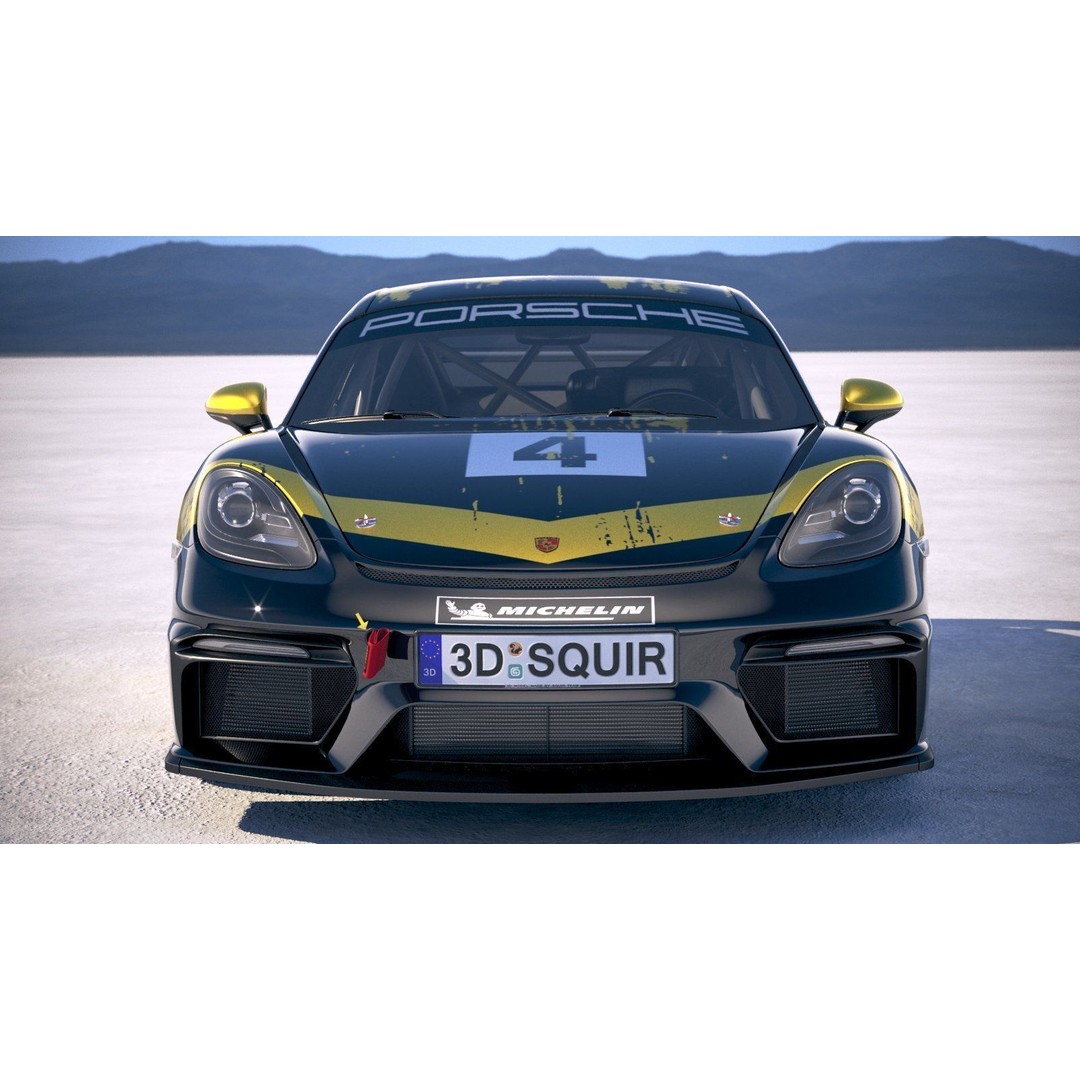 Porsche 718 Cayman GT4 Clubsport 2019 3D Model – High Poly Racing Asset, FBX - View 11