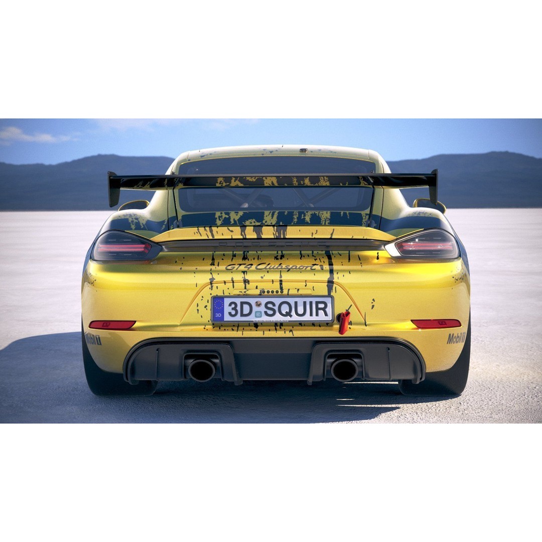 Porsche 718 Cayman GT4 Clubsport 2019 3D Model – High Poly Racing Asset, FBX - View 12