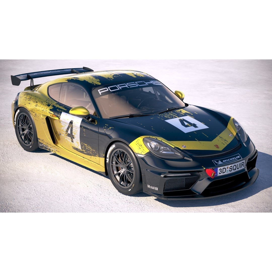 Porsche 718 Cayman GT4 Clubsport 2019 3D Model – High Poly Racing Asset, FBX - View 13