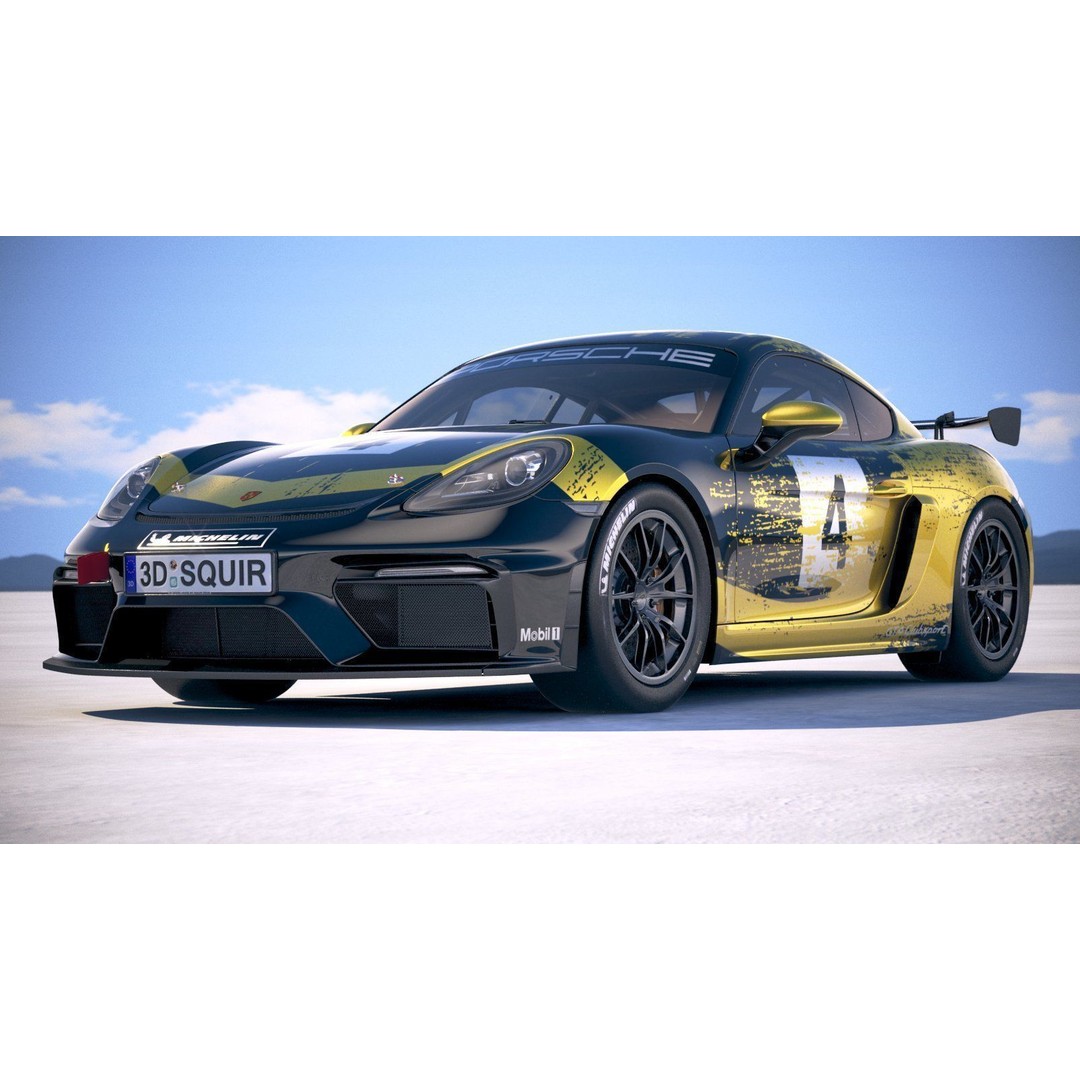 Porsche 718 Cayman GT4 Clubsport 2019 3D Model – High Poly Racing Asset, FBX - View 14