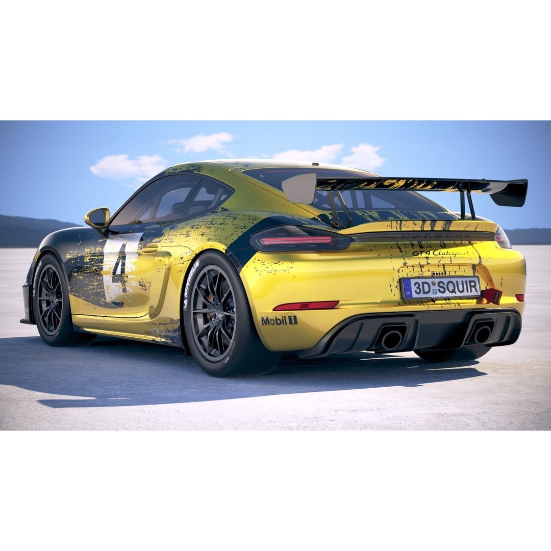 Porsche 718 Cayman GT4 Clubsport 2019 3D Model – High Poly Racing Asset, FBX - View 15