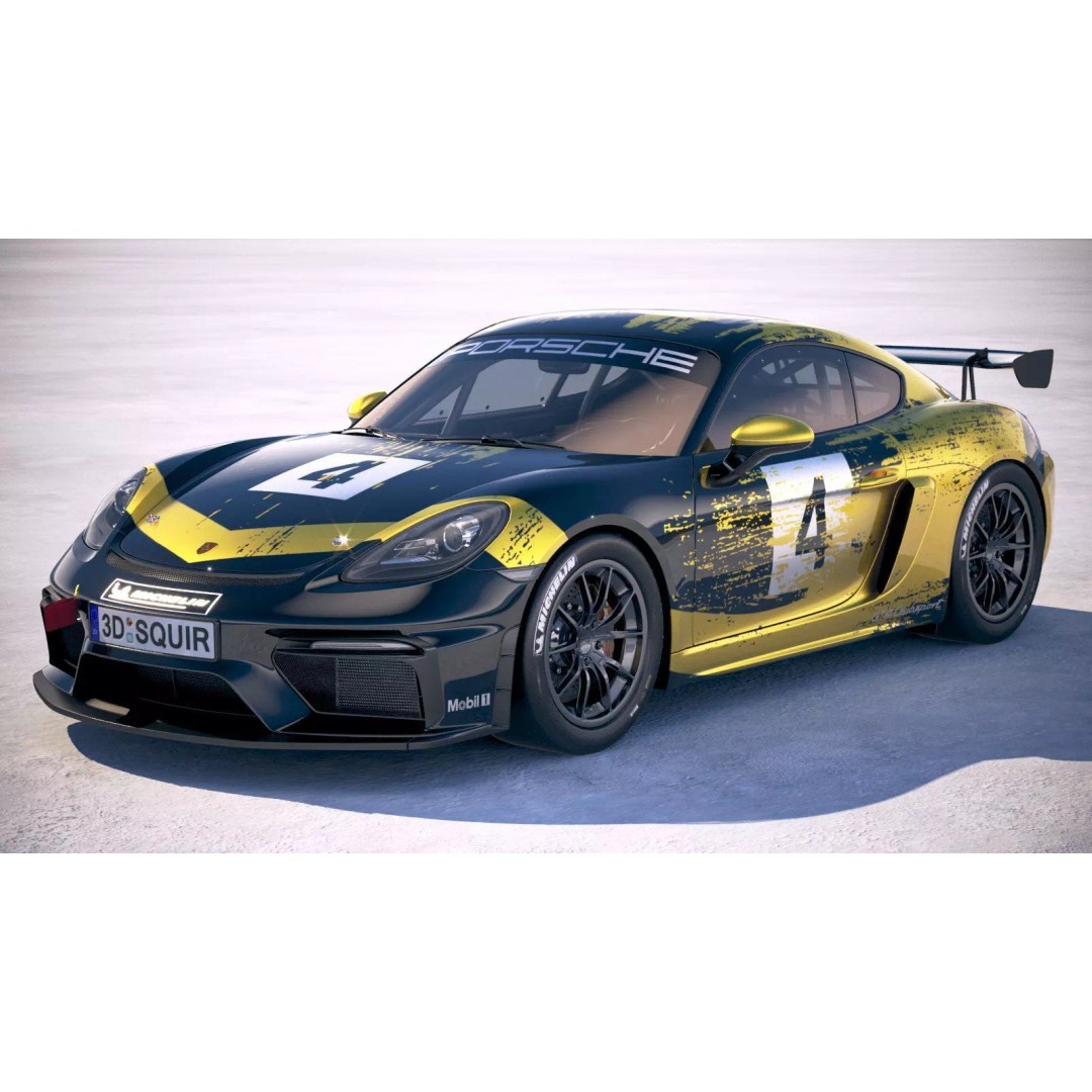 Porsche 718 Cayman GT4 Clubsport 2019 3D Model – High Poly Racing Asset, FBX - View 2