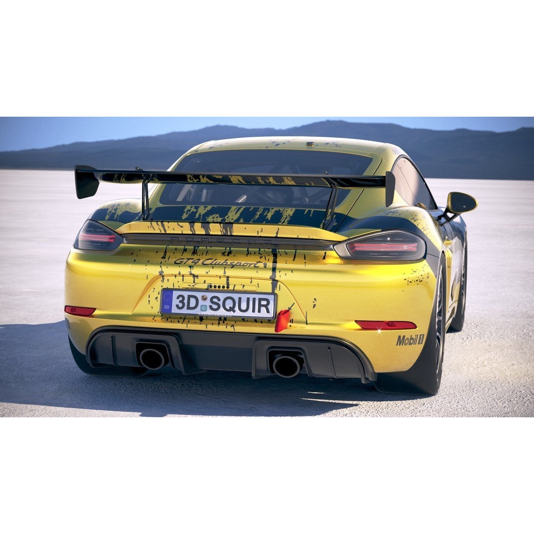 Porsche 718 Cayman GT4 Clubsport 2019 3D Model – High Poly Racing Asset, FBX - View 7