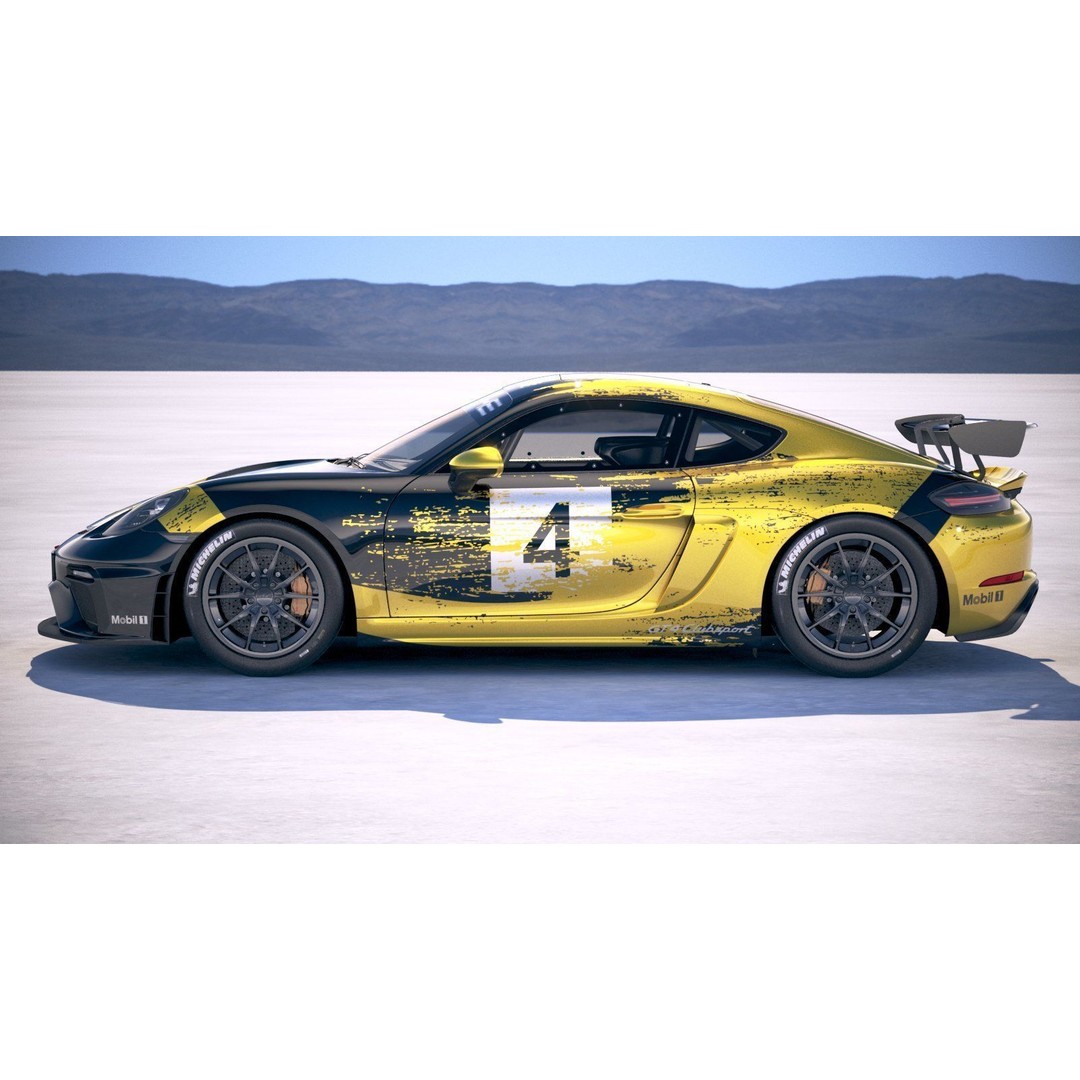 Porsche 718 Cayman GT4 Clubsport 2019 3D Model – High Poly Racing Asset, FBX - View 8
