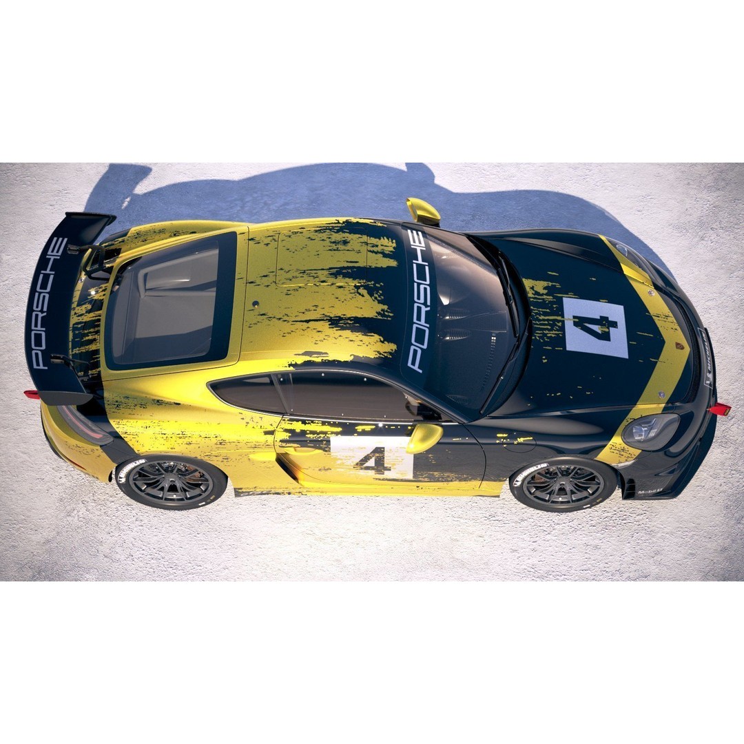 Porsche 718 Cayman GT4 Clubsport 2019 3D Model – High Poly Racing Asset, FBX - View 9