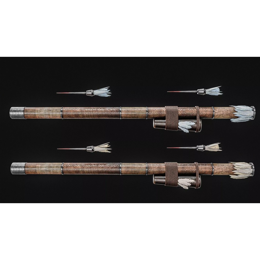 Darts Blow Gun 3D Model – Low Poly PBR Game Asset, FBX - View 10