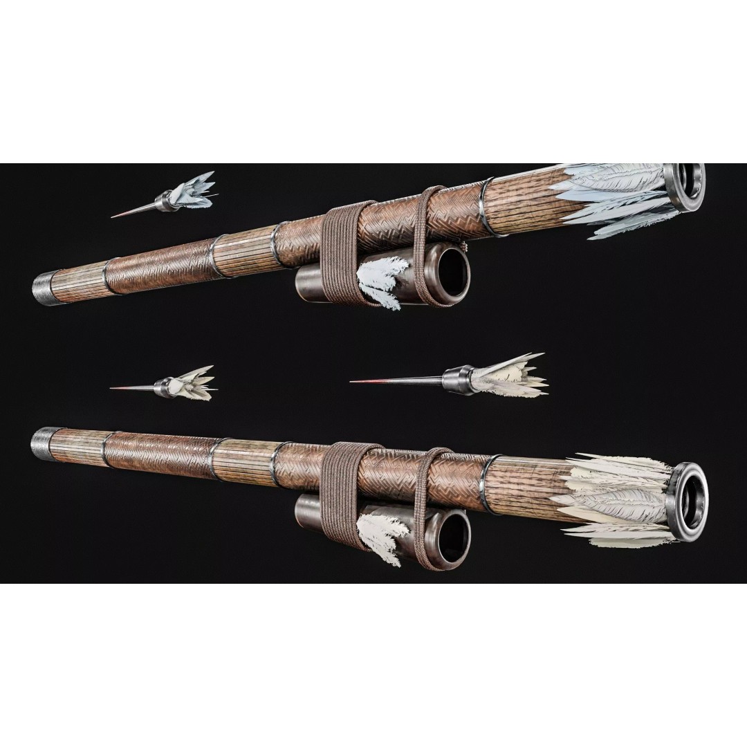 Darts Blow Gun 3D Model – Low Poly PBR Game Asset, FBX - View 14
